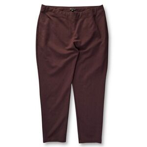 EILEEN FISHER Brown Stretch Tencel Nylon Elastane Pull On Pants Womens XL
